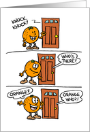 Knock Knock Orange Friends card