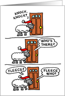 Knock Knock Fleece Navidad Sheep Christmas card