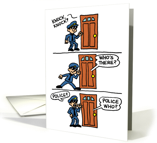 Knock Knock Police Forgive Me Sorry card (1278804)