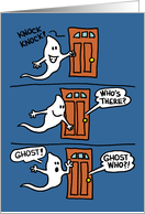 Knock Knock Ghost Cartoon Halloween card