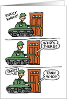 Knock Knock Tank Armed Forces card