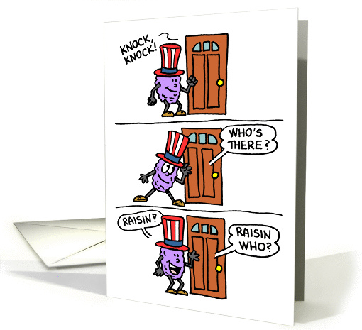 Knock Knock Raisin Cartoon Veterans Day card (1321996)