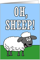 Oh Sheep Cartoon Pun 60th Birthday card