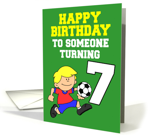 Soccer Player Birthday Turning 7 card (1830798)