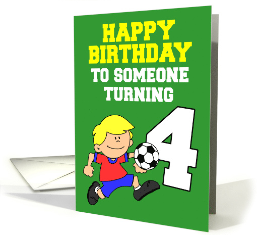 Soccer Player Birthday Turning 4 card (1833806)