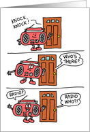 Knock Knock Radio Cartoon First Day Of School card