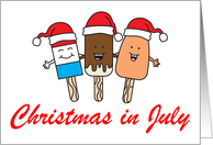 Christmas In July Ice Pops With Santa Hats card