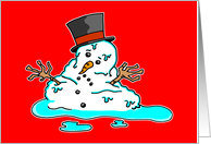 Christmas In July Melting Snowman card
