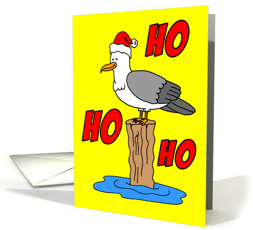 Seagull Wearing Santa Hat Who Needs Snow card (1883174)