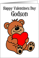 Happy Valentine’s Day Godson Bear With Heart card