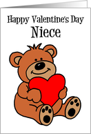 Happy Valentine’s Day Niece Bear With Heart card