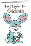 Godson’s First Easter Cartoon Baby Bunny card