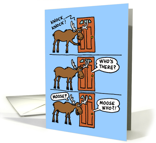 Miss You Moose Pun Knock Knock Joke card (1917060)