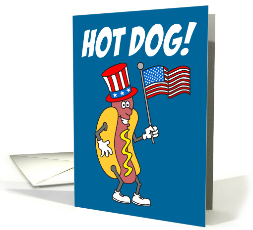 July 4th Patriotic Hot Dog US Flag card (1920434)