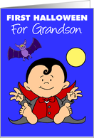 Grandson’s First Halloween Little Vampire Bat card