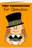 Grandson’s First Thanksgiving Cute Little Pilgrim card