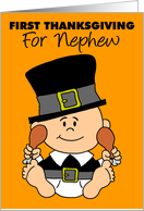 Nephew’s First Thanksgiving Cute Little Pilgrim card