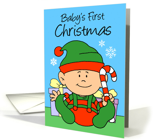 Baby's First Christmas Cute Little Elf card (1947142)