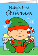 Baby’s First Christmas Cute Little Elf card