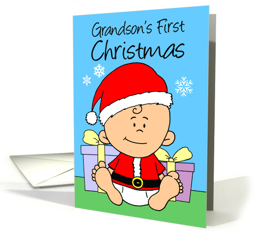 Grandson's First Christmas Cute Little Santa card (1947234)