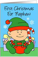Nephew’s First Christmas Cute Little Elf card