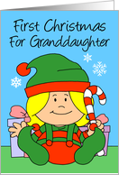 Granddaughter’s First Christmas Girl Little Elf card
