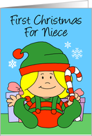 Niece’s First Christmas Girl Little Elf card