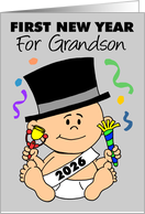Grandson’s First New Year 2026 Confetti card