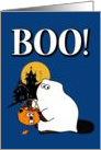 BOO! - Halloween Trick or Treat ghost beaver card