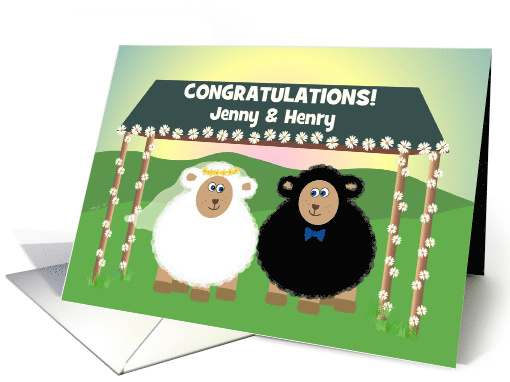 Sheep Engagement Congratulations - fun, personalized card (1279306)