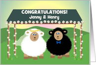 Sheep Engagement Congratulations - fun, personalized card