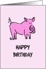 Pink Pig - Happy Birthday card