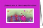 Cartoon Aliens -Wishing you a Dazzling Birthday card