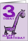 3 Today Dinosaur Happy Birthday Card