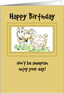 Cartoon sheep - Happy Birthday card