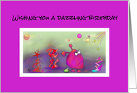 Cartoon Aliens -Wishing you a Dazzling Birthday card