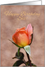 Peach Rosebud Sister Birthday Card