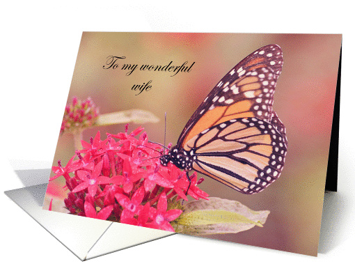 Monarch Butterfly on flowers Mother's Day card (1276894)