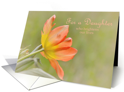 Peach and Yellow Tulip Daughter's Birthday card (1277096)