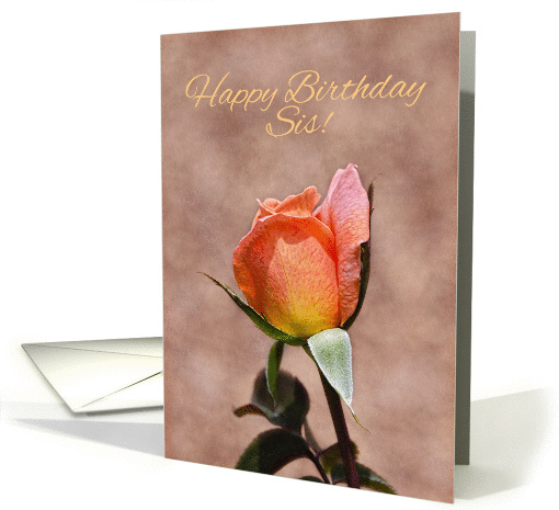 Peach Rosebud Sister Birthday card (1281666)
