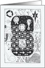 Number Eight (8 ) black/white colouring tangle numerology, wealth card