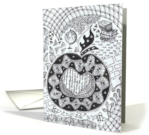 An Apple for the Teacher tangle-style card (1278120)