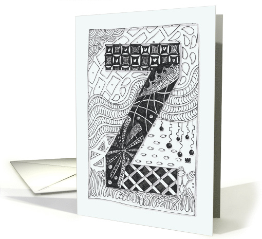 Letter Z initial/monogram zentangle-inspired black/white... (1282832)