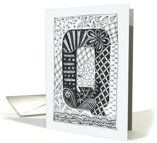 Letter Q initial/monogram tangle-style doodle black/white... (1282840)