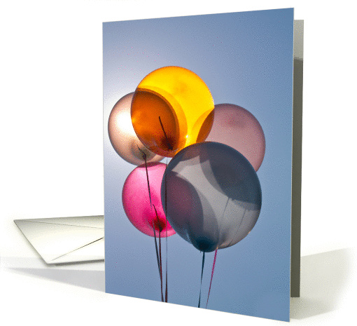 Balloons in a sunny blue sky card (1329486)