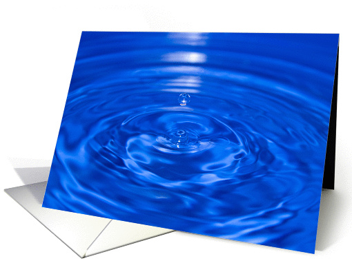 Sympathy card with a waterdrop falling in deep blue water card
