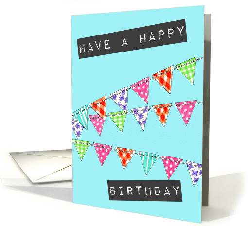 Bunting Birthday card, Blue card (1386442)