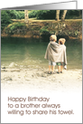 Birthday for Brother Towel Boys card