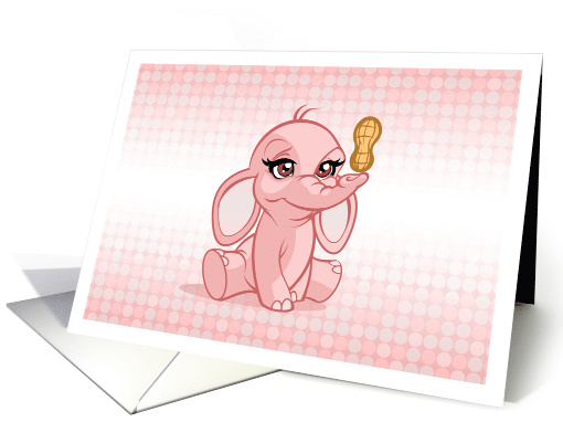 Congratulations! It's a girl! (pink elephant) card (1285580)