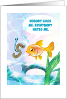 Encouragement for Break Up, Friendless Goldfish card